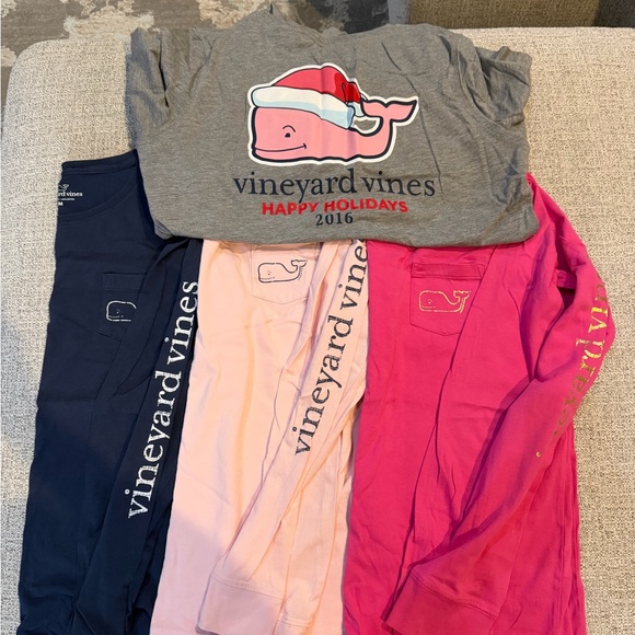 Vineyard Vines Women's Long Sleeve Tees - Navy, Gray, Light Pink, Hot Pink - Picture 2 of 2